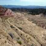 View to the northeast end of the Zonia pit, with Red Hill on left side